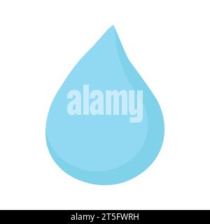 blue clear water drop. Vector flat cartoon illustration icon design.Isolated on white background. Stock Vector