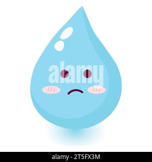 Cute happy smiling water drop.Vector flat doodle cartoon illustration icon design.Isolated on white background. Stock Vector