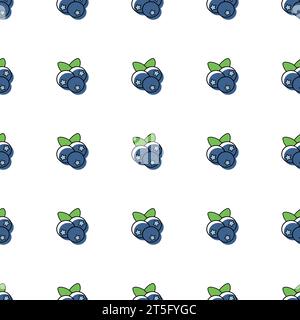 blueberry seamless pattern. Background, wallpaper, seamless, texture. Sketch. Color.vector illustration Stock Vector