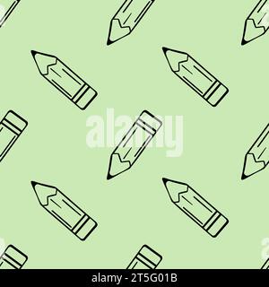Seamless monochrome pencil  in doodle style pattern background Stock Vector
