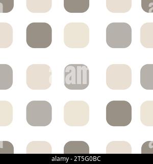 Mosaic seamless pattern. Retro rounded squares. Minimalistic Scandinavian style in pastel colors. Ideal for printing baby clothes, textiles, fabrics, Stock Vector