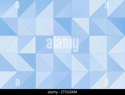 Abstract light blue and blue triangular shape seamless pattern. High resolution full frame modern geometric triangle background with copy space. Stock Photo