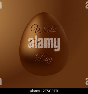 Chocolate egg. World chocolate day concept.Vector illustration of different chocolate egg Stock Vector