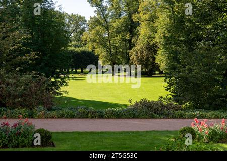 Royal Palace in Oslo, Norway,  Palace Park (Slottsparken) Stock Photo