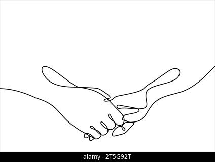 Friendship and love concept between man and woman-continuous line ...