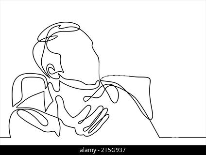 successful businessman sitting in chair-continuous line drawing Stock Vector