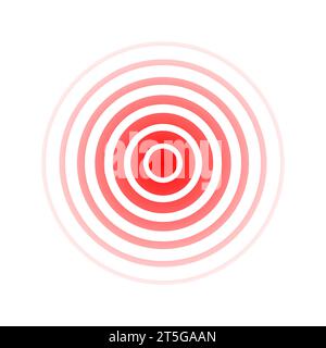 Abstract icon. Sonar sound wave. Round shape. Vibrations radial signal ...