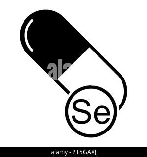 Mineral Se icon, healthy medicine pill supplement symbol, complex vitamin vector illustration . Stock Vector