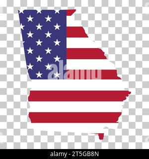 Georgia map shape, united states of america. Flat concept icon symbol vector illustration . Stock Vector