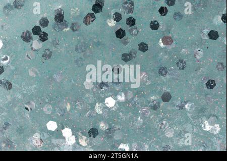 Light blue color slime texture background macro close up view Stock Photo