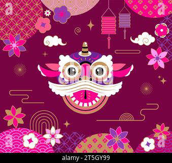 Happy Chinese New Year 2024 banner. Stock Vector