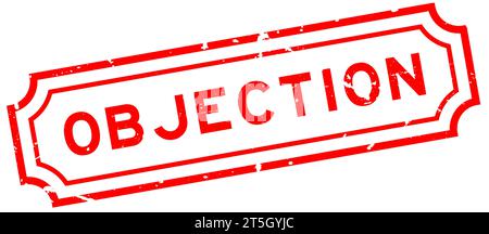 Grunge red objection word rubber seal stamp on white background Stock Vector