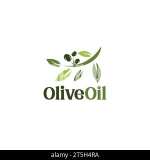 Olive Oil Vector Illustration. Olive Oil Logo Design Stock Vector