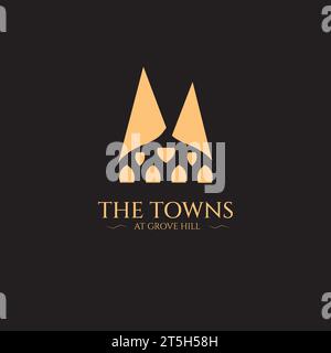 House Selling Agency Logo Design in the towns of Hilly Area, Real Estate Logo Design Stock Vector