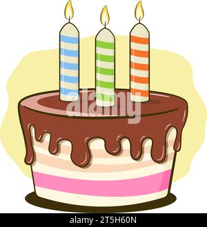 Birthday cake with candles Stock Vector