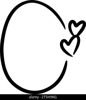Heart textbox frame border abstract outline shape icon for decorative vintage doodle element for design in vector illustration Stock Vector