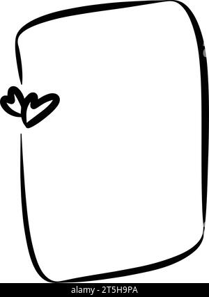 Heart textbox frame border abstract outline shape icon for decorative vintage doodle element for design in vector illustration Stock Vector