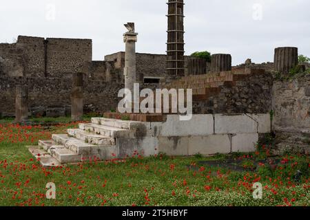 Pompeii Italy, a city once covered by volcanic ash, now a glimpse in to a past civilisation. Stock Photo