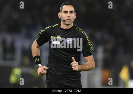 Rome, Italy. 05th Nov, 2023. Referee Andrea Colombo during the 11th day of the Serie A Championship between A.S. Roma vs U.S. Lecce on 5 November, 2023 at the Olympic Stadium in Rome, Italy. Credit: Independent Photo Agency/Alamy Live News Stock Photo