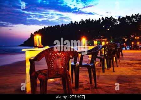 Evening on the beach of Mirissa, Sri Lanka Stock Photo