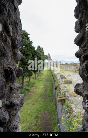 Pompeii Italy, a city once covered by volcanic ash, now a glimpse in to a past civilisation. Stock Photo