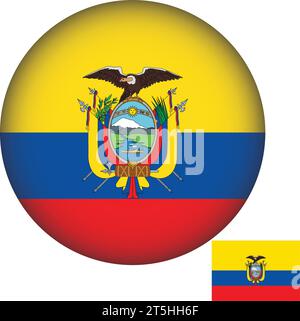 Ecuador Flag Round Shape Vector Stock Vector
