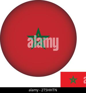 Morocco Flag Round Shape Vector Stock Vector