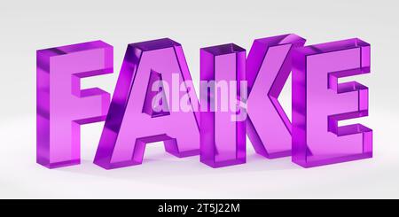 Red Glass transparent sign saying Fake news online internet media ...