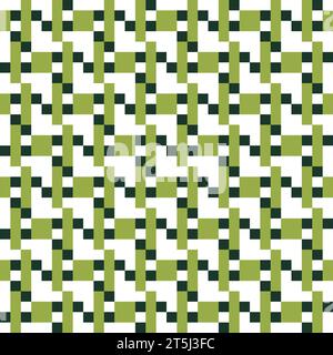 Seamless pattern with geometric motifs in 3 colors Stock Photo