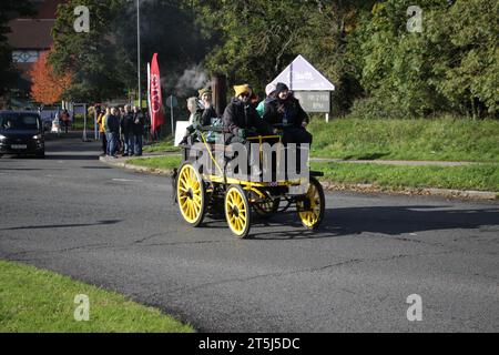 An 1896 Salvesen stream driven car taking part in the 2023 London to Brighton veteran car run Stock Photo