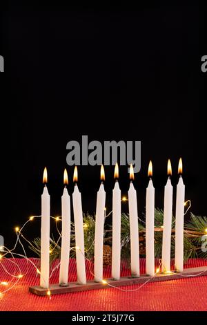 Night of celebration of lit candles - Colombian Christmas tradition Stock Photo