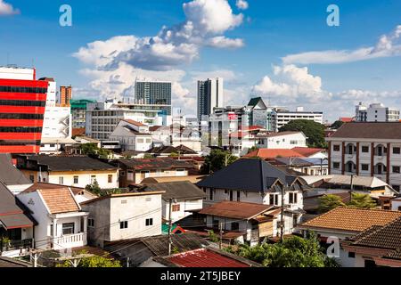 View of city center, direction of Lang Xang Road's area, Vientiane, Laos, Southeast Asia, Asia Stock Photo