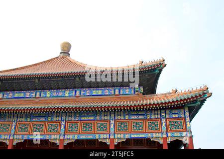 Ancient Chinese palace building exterior, closeup of photo Stock Photo