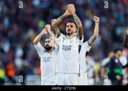 Barcelona, Spain. Credit: D. 28th Oct, 2023. Joselu (Real) Football/Soccer : Spanish 'La Liga EA Sports' match between FC Barcelona 1-2 Real Madrid at the Estadi Olimpic Lluis Companys in Barcelona, Spain. Credit: D .Nakashima/AFLO/Alamy Live News Stock Photo