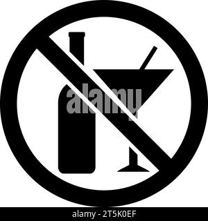 No alcohol or alcohol banned sign in vector Stock Vector