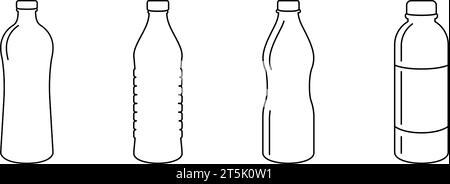 Reusable water bottles in vector Stock Vector