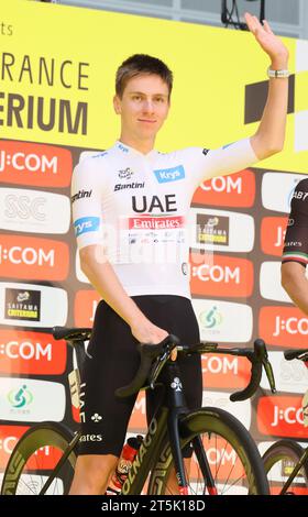 November, 2023, Saitama, Japan - Slovenian cyclist Tadej Pogacar of UAE Team Emirates attends the presentation of cyclists for the '2023 Tour De France Saitama Criterium' in Saitama, suburban Tokyo on Saturday, November 4, 2023. (photo by Yoshio Tsunoda/AFLO) Stock Photo