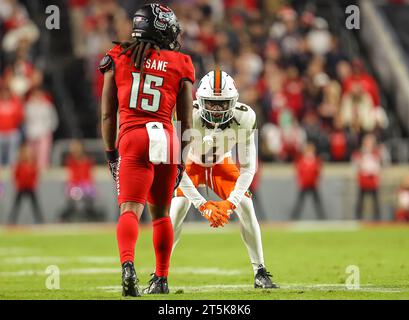 November 4,2023: University of Miami freshman Damari Brown (6) gets ...