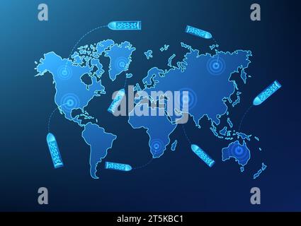 Transportation and logistics business technology Transportation of goods by ship By using technology and artificial intelligence to tell the location Stock Vector