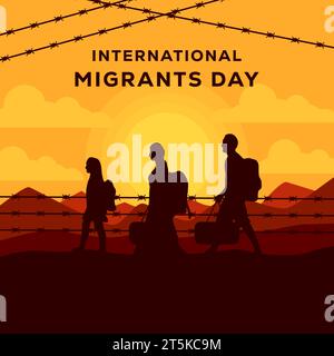 vector design international migrants day illustration Stock Vector