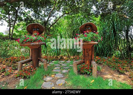 Before the cartoon sculpture, it was on Wuzhizhou Island, Sanya City, Hainan Province, China. Stock Photo