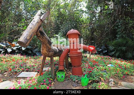 Before the cartoon sculpture, it was on Wuzhizhou Island, Sanya City, Hainan Province, China. Stock Photo
