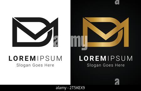 Luxury Initial DM or MD Monogram Text Letter Logo Design Stock Vector ...