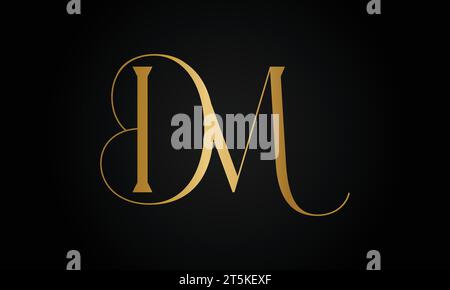 Luxury Initial DM or MD Monogram Text Letter Logo Design Stock Vector ...