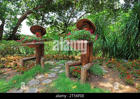 Before the cartoon sculpture, it was on Wuzhizhou Island, Sanya City, Hainan Province, China. Stock Photo