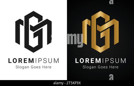Luxury Initial GA or AG Monogram Text Letter Logo Design Stock Vector