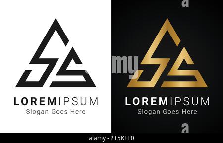 Luxury Initial SS Monogram Text Letter Logo Design Stock Vector