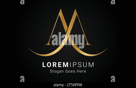 Luxury Initial AA Monogram Text Letter Logo Design Stock Vector