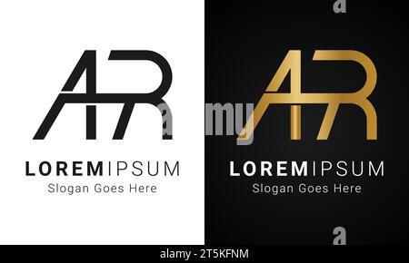 Luxury Initial RA or AR Monogram Text Letter Logo Design Stock Vector