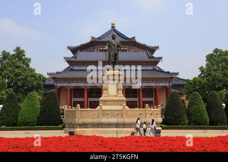 Guangzhou, China - April 5, 2019: Sun Yat-sen Statue in Zhongshan Memorial Hall, Guangzhou, Guangdong Province, China Stock Photo